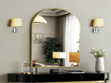 20"X30" Arched Bathroom Mirror, Wall Mounted Mirror with Aluminum Alloy Frame, Bathroom Mirror for 20983323