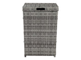 With Top Cover Iron Frame Rattan Trash Can Gary Gradient 14100479