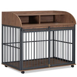 GO 44'' Heavy Duty Large Dog Furniture for Large Medium Dog with Lockable Wheels, Wooden Dog WF323360AAD