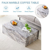 ZUN Modern MDF coffee table with grey texture pattern -39.3x23.6x11.8 inches - stylish and durable W1151P188000