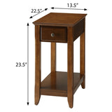 Walnut Accent Table with Bottom Shelf B062P181378