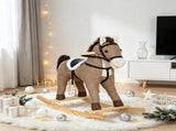 Back and Forth Rocking Horse with Sound Effects, Ride On Horse Toy for 12-36 Months Toddlers, Dark 09102725