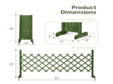 Set of 2 Retractable Flat-Base Cedar Wood Fences 205 x 34.5 x 90 cm Olive Green 73371129