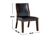 Set of 2 Espresso Leatherette Dining Chairs in Brown Cherry Finish B016P156358
