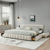 California King size Upholstered Bed ,comfortable upholstered bed frame, Chenille fabric, with W487P311316
