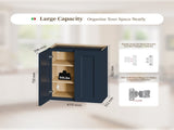 Navy Blue Shaker 24" Solid Wood Wall Cabinet, Soft Close Hinges, Adjustable Shelves, Double Door for T2950P479975