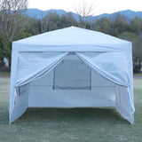 ZUN Outdoor 10x 10Ft Pop Up Gazebo Canopy Tent with Removable Sidewall with Zipper,2pcs Sidewall with W419P147532