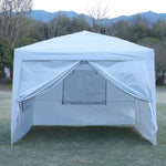 ZUN Outdoor 10x 10Ft Pop Up Gazebo Canopy Tent with Removable Sidewall with Zipper,2pcs Sidewall with 74062164