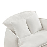 Convertible Compressed Sofa Chair with Ottoman, Modern Corduroy Fabric Armchair for Small Spaces, W1036P251805