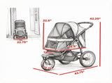 Blue 3-Wheel Pet Stroller for Small & Medium Dogs, Adjustable Canopy, Safety Tether, Storage 50323944