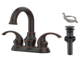 Oil Rubbed Bronze Bathroom Faucet with 2-Handle and 360 Degree Rotating Spout, Crescent Moon Style 81054067