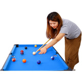 ZUN 5-in-1 Multi-Game Table - Billiards, Push Hockey, Foosball, Ping Pong, and Basketball brown /blue 17255780