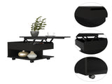 Black Wengue 1-Drawer 1-Shelf Lift Top Coffee Table B06280371