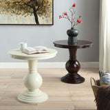 ZUN Espresso Accent Table with Pedestal Base B062P189135