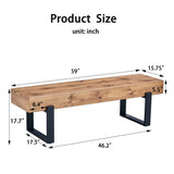59" Dining Bench, Farmhouse Indoor Kitchen Table, Bed Bench, Industrial Shoe Bench, Entryway WF320038AAE