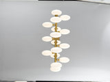 Pendant Lamp with Opal Glass Shade, 16-Lights Modern Farmhouse Ceiling Pendant Hanging Light Fixture W5008P466519