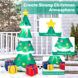 6FT Inflatable Christmas Tree Multicolored Gift Boxes Star Top, Built-in LED Lights, Waterproof 22450035