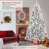 6FT Flocked Christmas Tree Artificial Snowy Holiday Tree with 678 Tips, Full Shape PVC, Sturdy 96420068