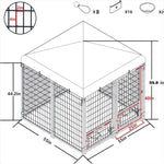 ZUN Outdoor Dog Kennel 4.5' x 4.5' x 4.8' with Waterproof Canopy Roof Heavy Duty Metal Dog Cage with 77088406