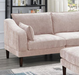 Beautiful Blush Pink LAF / RAF One Arm Chair Morgan Fabric 1pc Chair Pillow Soft Cushion Wood Legs B011P278576