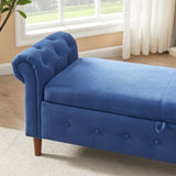 ZUN Multifunctional Storage Rectangular Sofa Stool- Navy Blue 86408578