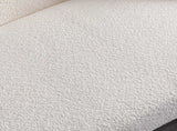 93.31" Minimalist Curved Sofa, 3 Seater, White Boucle Fleece Upholstered Sofa, Tight Curved Back W2664P240137