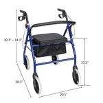 ZUN Iron Walker with Wheels Black & Blue 60351751