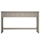 ZUN Rustic Entryway Console Table, 60" Long Sofa Table with two Different Size Drawers and Bottom Shelf 30833518