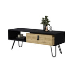 ZUN Black and Macadamia Hairpin Legs Coffee Table B062P175178