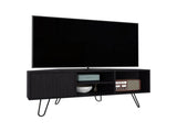 TV Stand, 1 Door, 3 Shelves, 4 Legs, Black B097P350288