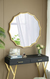 D40" Round Sunburst Wall Mirror with Gold Finish, Wall Decor Mirror for Entryway Bedroom Living Room W2078135184