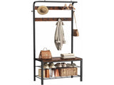 Hall Tree with Bench and Coat Rack, Entryway Bench with Storage and Hooks, 4-in-1 Coat and 99124789