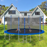 14FT Trampoline with Safety Enclosure Net,Heavy Duty Jumping Mat Spring Cover Padding for Kids W28580537