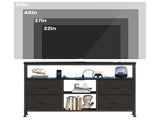 TV Stand with Power Outlets and LED Light for 43-inch TV, Double-layer 4 Fabric Drawers for Living 82785696