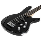 ZUN GIB Electric Bass Guitar Full Size 4 String Black 42778381