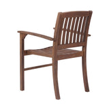 ZUN Acacia Wood Patio Dining Chair Set of 2, Solid Wood Indoor Outdoor Comfortable Seat Brown, Modern W2640P207939