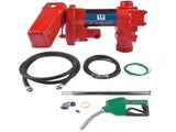 15 GPM 12V Fuel Transfer Pump Cast Iron with Discharge Hose Automatic Green Nozzle for Trucks 19700036