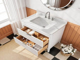 Fully Assembled 36'' White Freestanding Single Sink Bathroom Vanity with 2 Handle Sets and W1826P439634