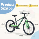 ZUN Mountain Bike,24 Inch MTB for Boys and Girls Age 9-12 Years,Multiple Colors 45482846