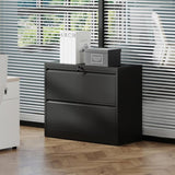 2 Drawer Lateral File Cabinet with Lock Heavy-Duty Metal Filing Cabinet for Home Office, 70120423