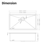 33x19x10"Undermount Single Bowl Stainless Steel Kitchen Sink W2898P228910