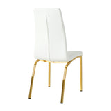 Modern PU seat dining chair Living room chair Upholstered chair, gold-plated metal legs design, W210P226024