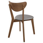 ZUN Natural Walnut and Grey Upholestered Dining Chair B062P153682