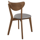 Natural Walnut and Grey Upholestered Dining Chair B062P153682