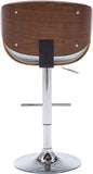 Modern Contemporary Swivel Walnut Bentwood Lift Adjustable Height Bar Stool with Curved Seat and B347P352940