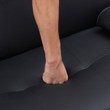 Black Leather Office Double Folding Sofa Bed with Matching Coffee Table, Multifunctional Design W3356P298488