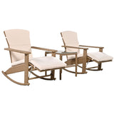 ZUN U_Style Adjustable Outdoor Wicker Double Rocking Chair with Coffee Table, Suitable for Backyard, WF322817AAA
