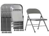 4pcs Elegant Foldable Iron & PVC Chairs for Convention & Exhibition Gray 59251641