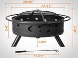 30IN Metal Fire Pit Black 80392062