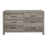 Modern Rustic Style Gray Finish 1pc Dresser of 6x Drawers Bedroom Wooden Furniture B011P146555